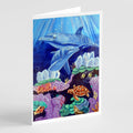 Dolphin under the sea Greeting Cards Pack of 8 Blank Cards with Envelopes Whimsical A7 Size 5x7