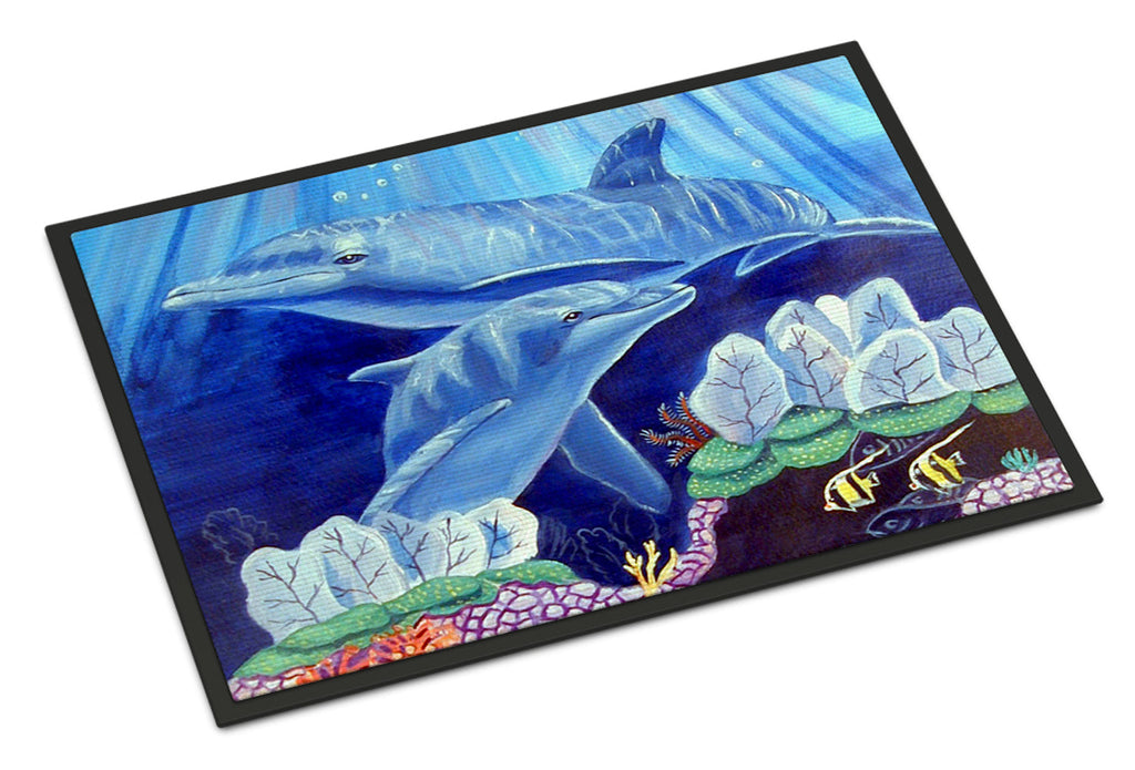 Dolphin under the sea Doormat Indoor Outdoor 18H X 27W Front Door Mat Rugs for Entryway, Non Slip Washable
