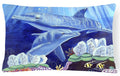 Dolphin under the sea Decorative Throw Pillow 12x16 Indoor Outdoor Accent Cushion, Fabric Cover with Insert for Sofa, Bed, Porch & Living Room