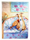Whippet Waiting on you House Flag 28x40 Porch Sleeve Pole Decorative Outside Yard Banner Artwork Wall Hanging, Polyester