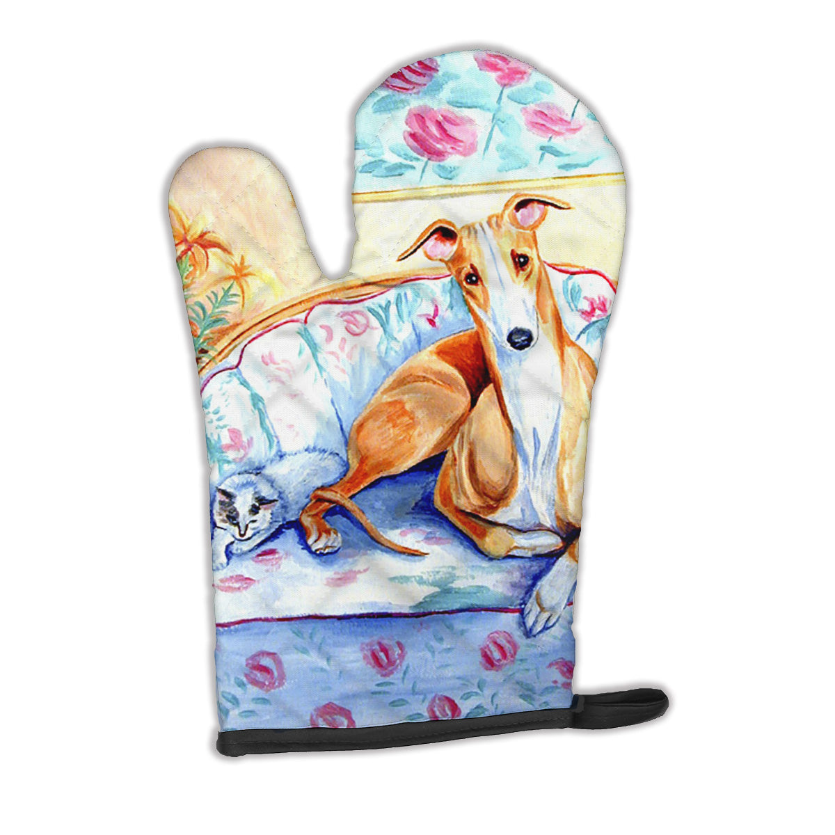 Whippet Waiting on you Oven Mitt Heat Resistant Thick Oven Mitt for Hot Pans and Oven, Kitchen Mitt Protect Hands, Cooking Baking Glove