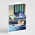 Shih Tzu Double Trouble Greeting Cards Pack of 8 Blank Cards with Envelopes Whimsical A7 Size 5x7