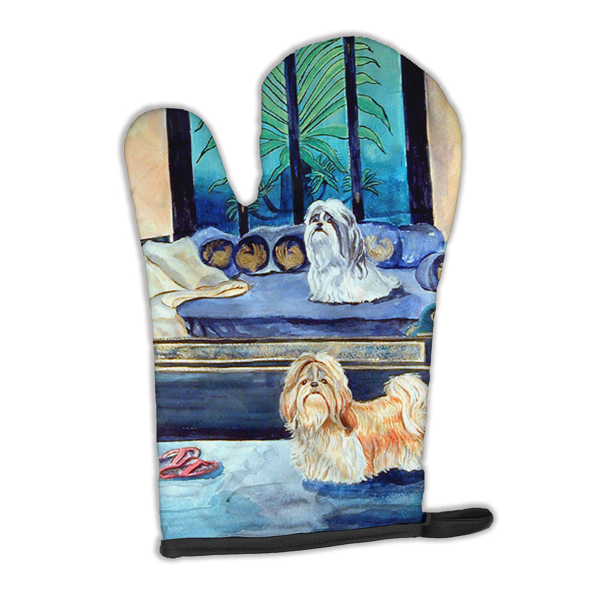 Shih Tzu Double Trouble Oven Mitt Heat Resistant Thick Oven Mitt for Hot Pans and Oven, Kitchen Mitt Protect Hands, Cooking Baking Glove