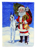 Harlequin Great Dane with Santa Claus House Flag 28x40 Porch Sleeve Pole Decorative Outside Yard Banner Artwork Wall Hanging, Polyester