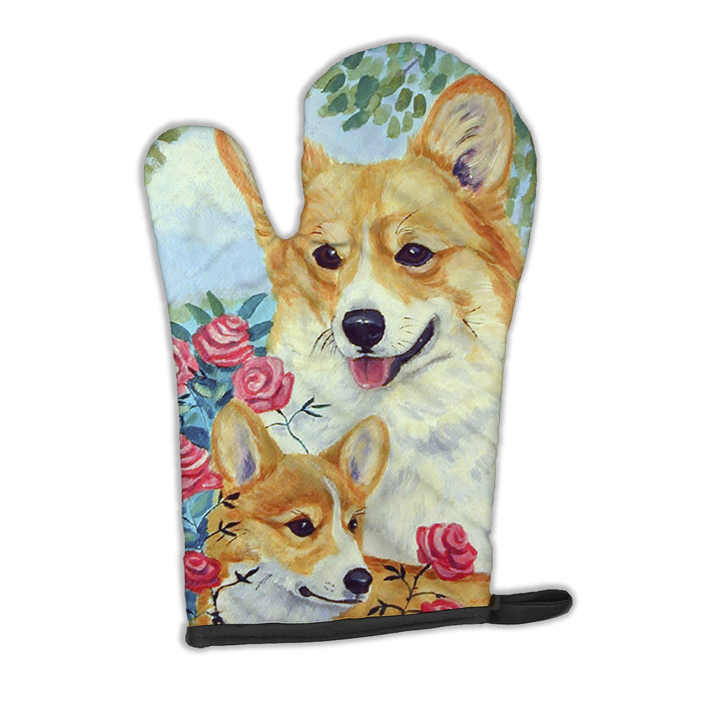 Corgi Momma loves Roses Oven Mitt Heat Resistant Thick Oven Mitt for Hot Pans and Oven, Kitchen Mitt Protect Hands, Cooking Baking Glove