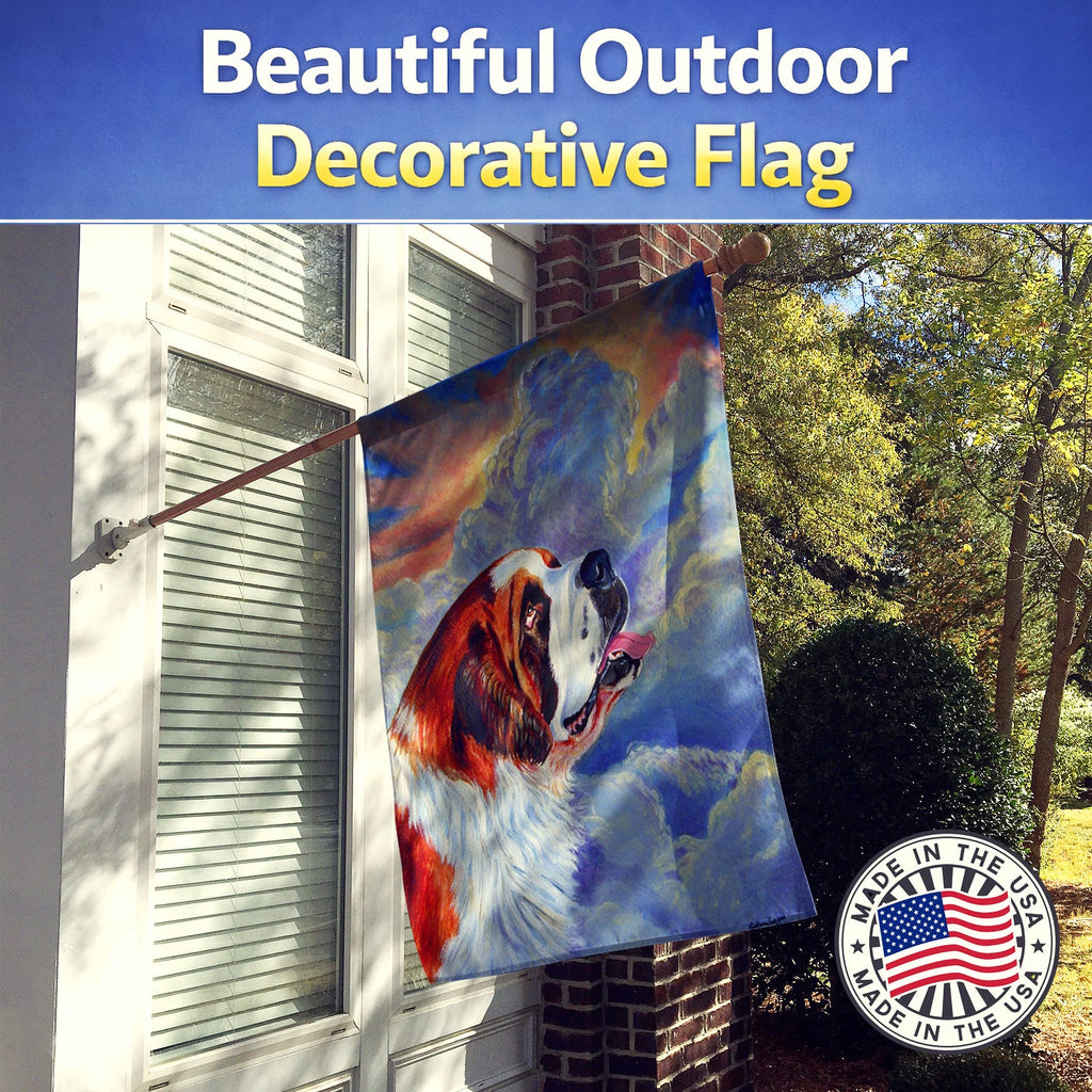 Saint Bernard Loyalty House Flag 28x40 Porch Sleeve Pole Decorative Outside Yard Banner Artwork Wall Hanging, Polyester