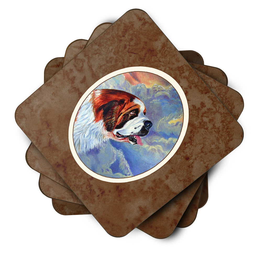 Saint Bernard Loyalty Foam Coasters Set of 4 Cup Coasters for Indoor Outdoor, Tabletop Protection, Anti Slip, Mouse pad Material