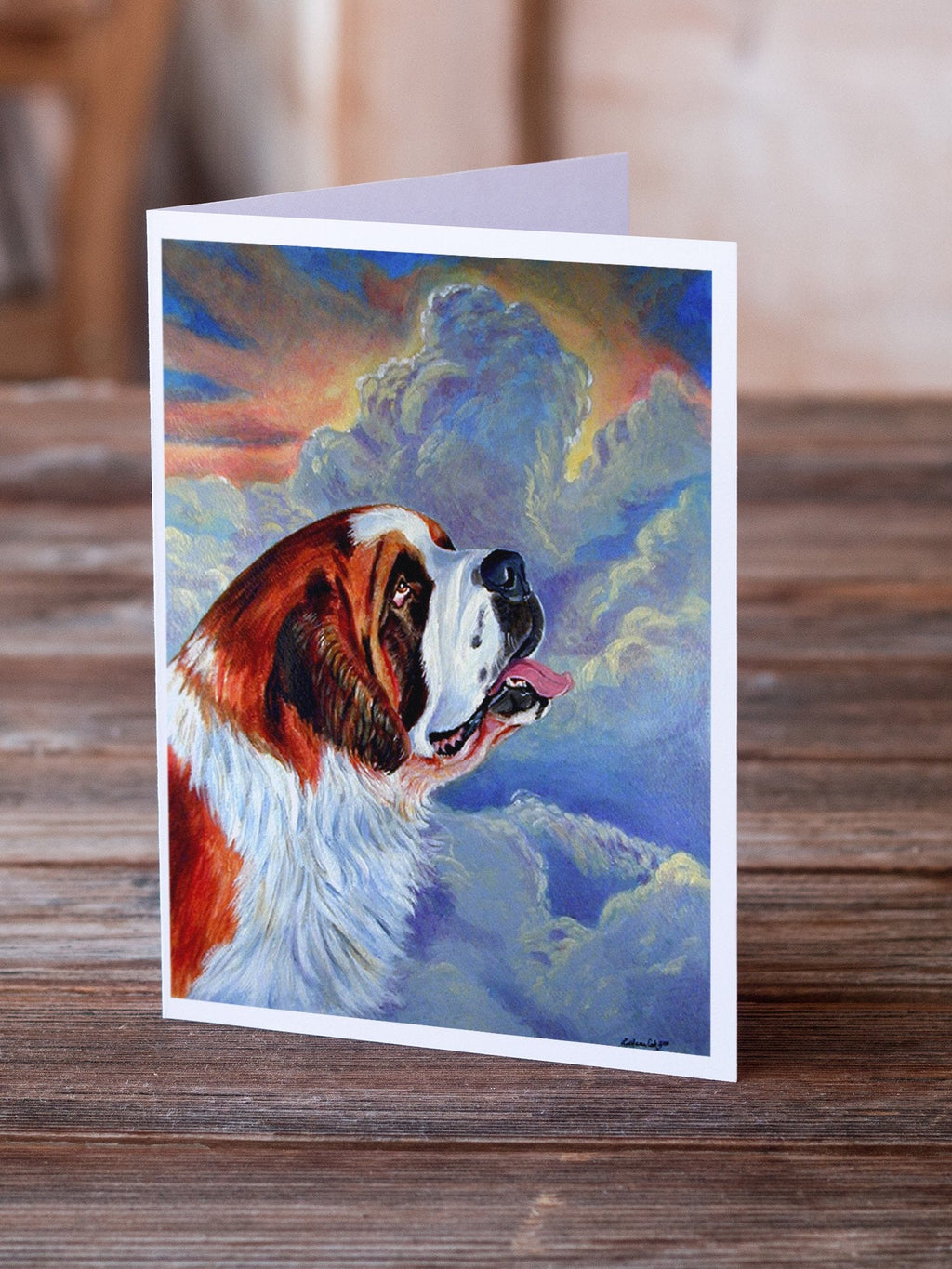 Saint Bernard Loyalty Greeting Cards Pack of 8 Blank Cards with Envelopes Whimsical A7 Size 5x7