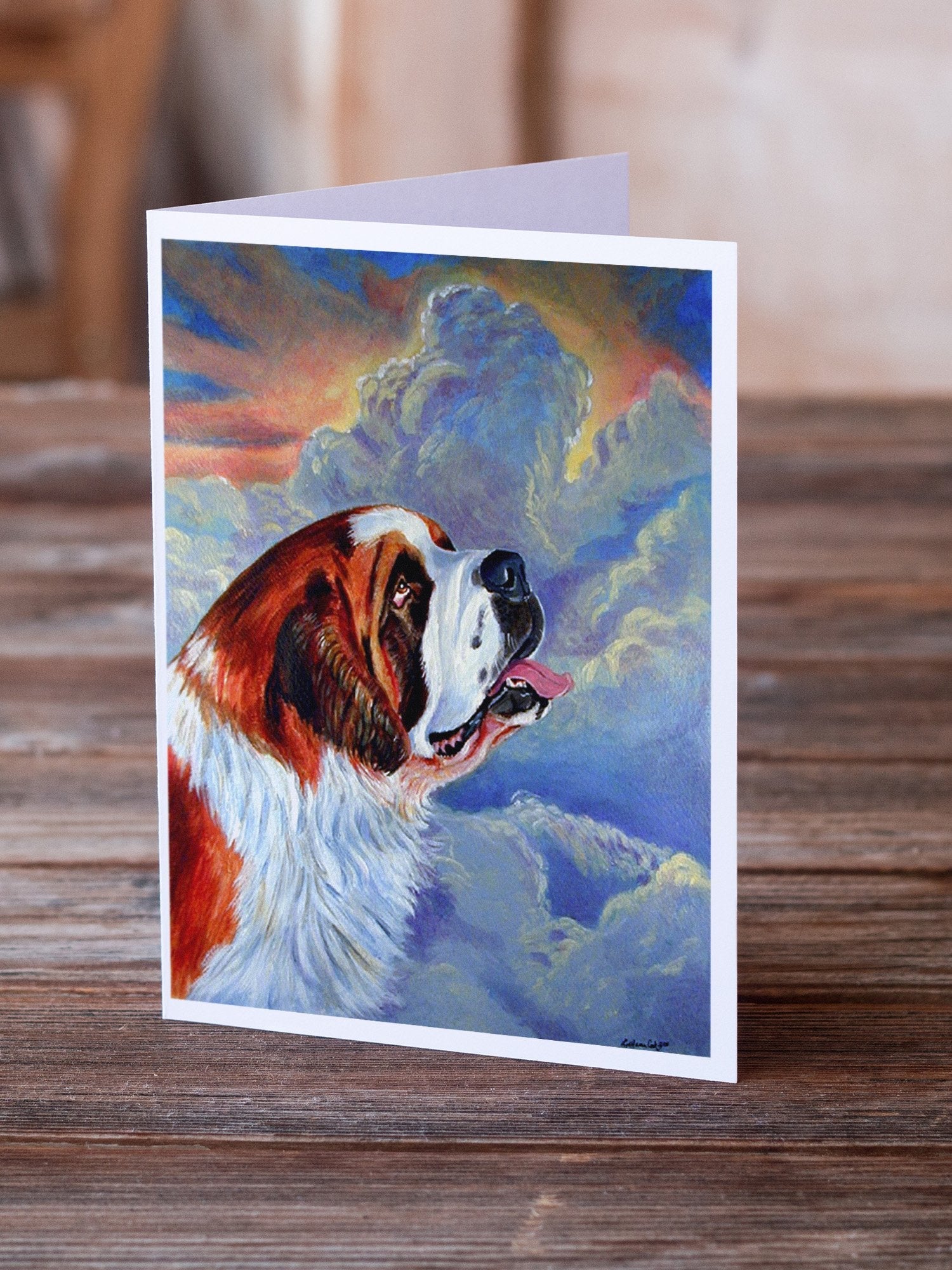 Saint Bernard Loyalty Greeting Cards Pack of 8 Blank Cards with Envelopes Whimsical A7 Size 5x7