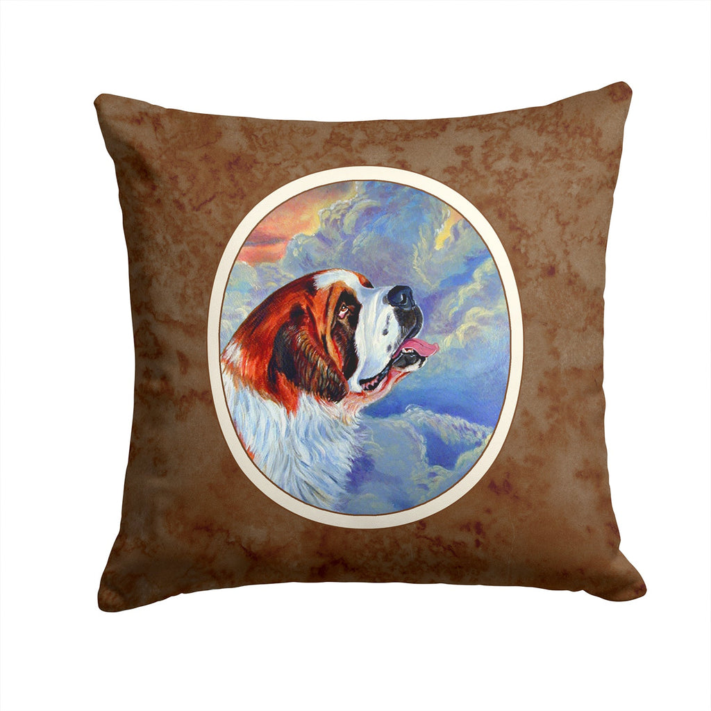 Saint Bernard Loyalty Decorative Throw Pillow 14x14 Indoor Outdoor Accent Cushion, Fabric Cover with Insert for Sofa, Bed, Porch & Living Room