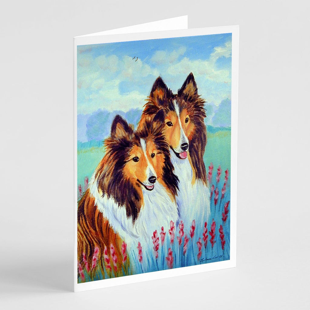 Sable Shelties Double Trouble Greeting Cards Pack of 8 Blank Cards with Envelopes Whimsical A7 Size 5x7