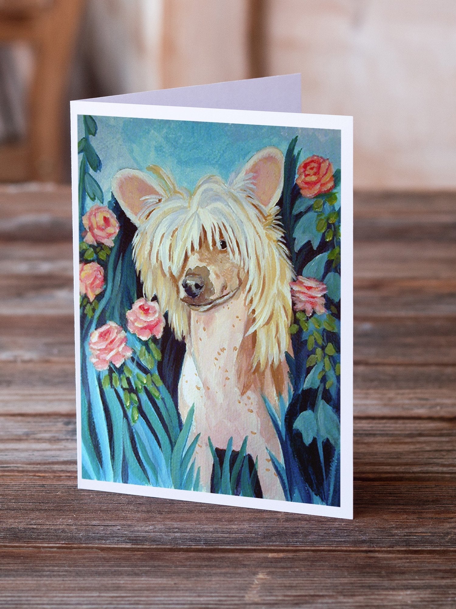 Chinese Crested Greeting Cards Pack of 8 Blank Cards with Envelopes Whimsical A7 Size 5x7