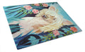 Chinese Crested Cutting Board Tempered Glass Kitchen Cutting Surface, Heat Resistant Chopping, Non-Slip Feet, Food Prep & Serving