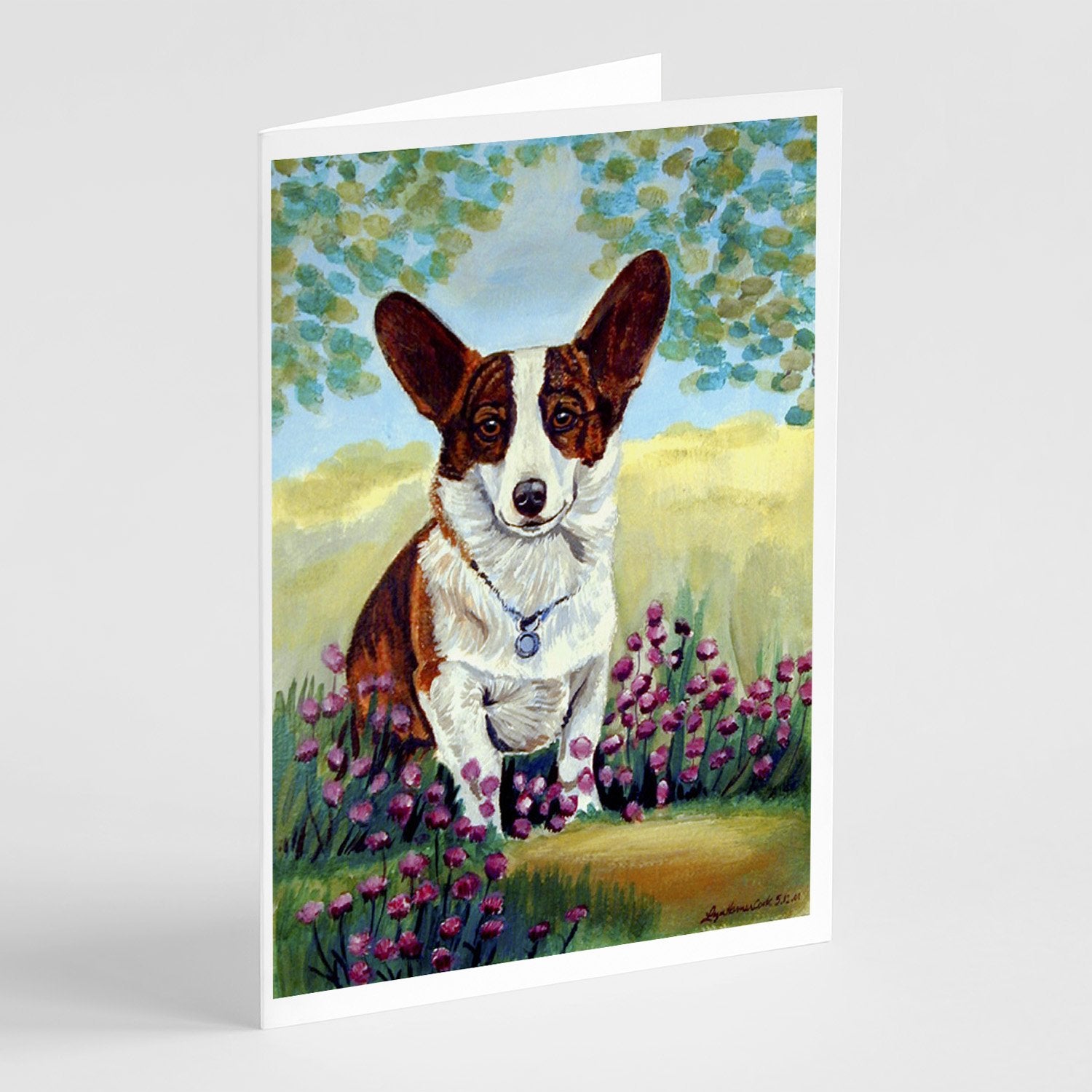 Cardigan Corgi Greeting Cards Pack of 8 Blank Cards with Envelopes Whimsical A7 Size 5x7