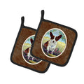 Cardigan Corgi Pot Holder Set of 2 Heat Resistant Quilted Hot Pads 7.5 x 7.5 Inch, Insulated Kitchen Trivets for Cooking & Baking