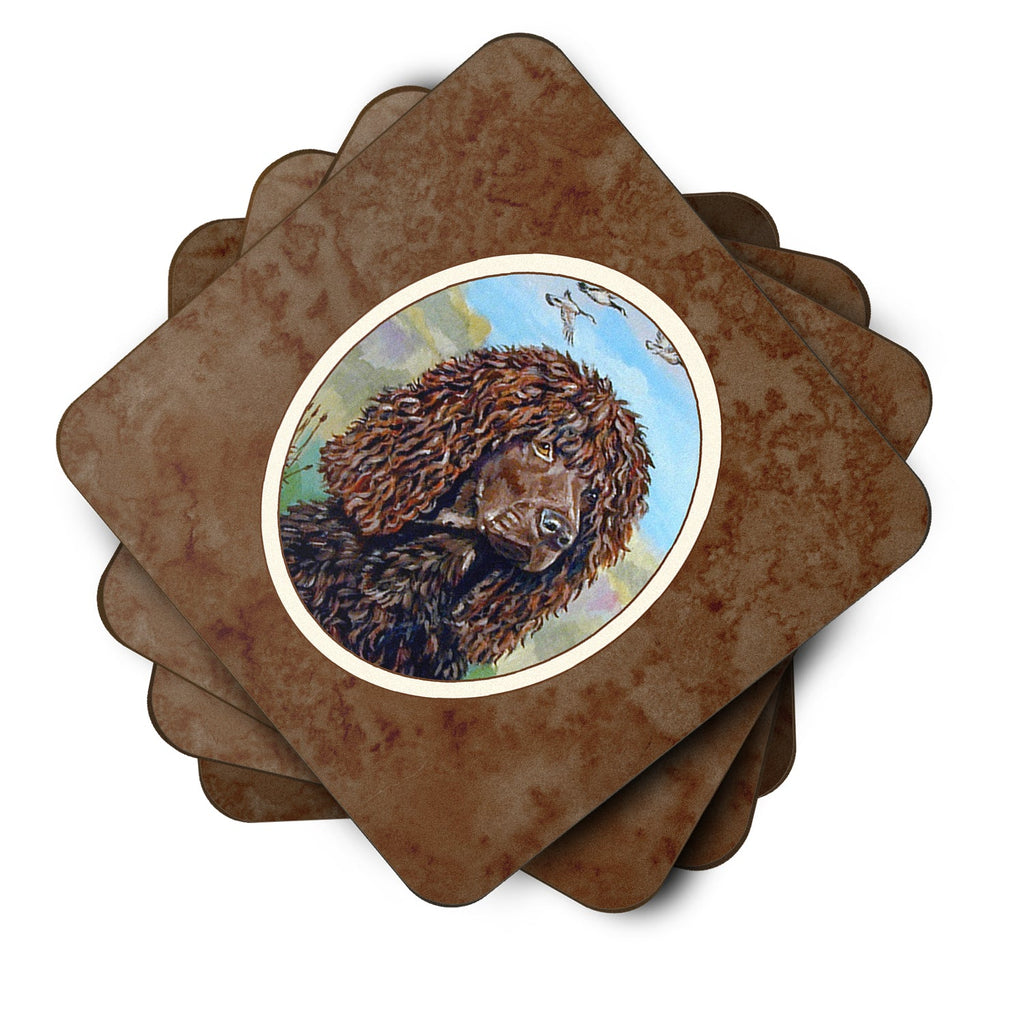 Irish Water Spaniel Foam Coasters Set of 4 Cup Coasters for Indoor Outdoor, Tabletop Protection, Anti Slip, Mouse pad Material