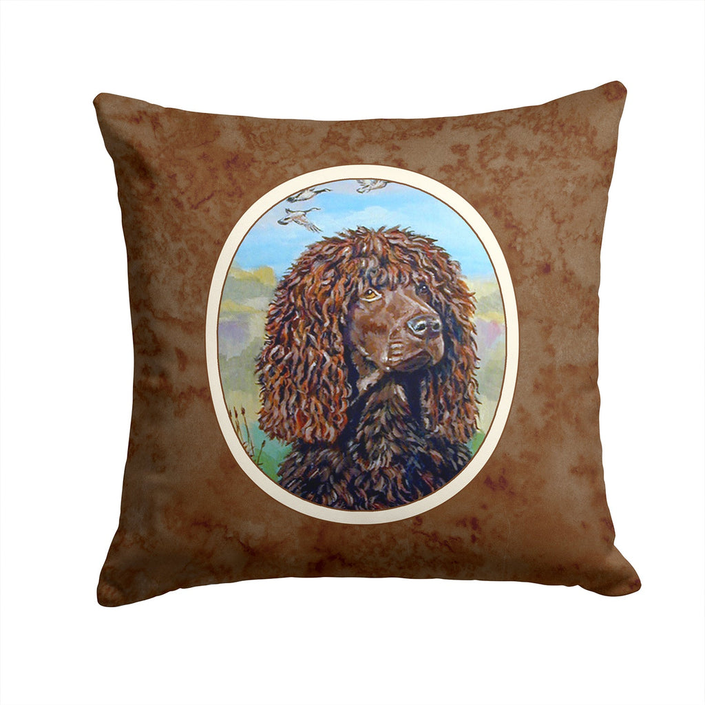 Irish Water Spaniel Decorative Throw Pillow 14x14 Indoor Outdoor Accent Cushion, Fabric Cover with Insert for Sofa, Bed, Porch & Living Room