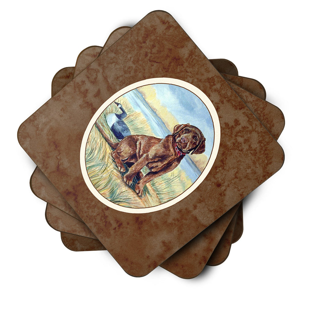 Chocolate Labrador Puppy  Foam Coasters Set of 4 Cup Coasters for Indoor Outdoor, Tabletop Protection, Anti Slip, Mouse pad Material