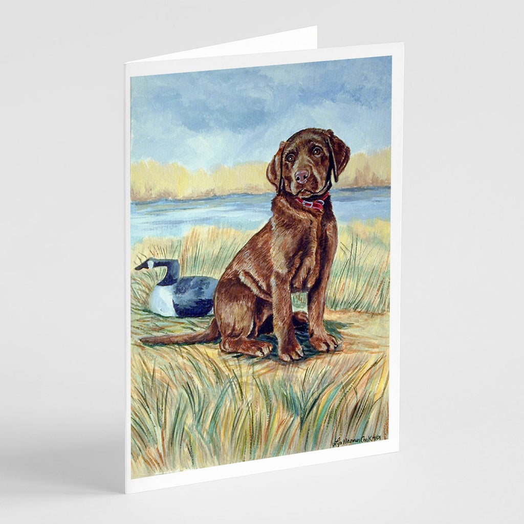 Chocolate Labrador Puppy  Greeting Cards Pack of 8 Blank Cards with Envelopes Whimsical A7 Size 5x7