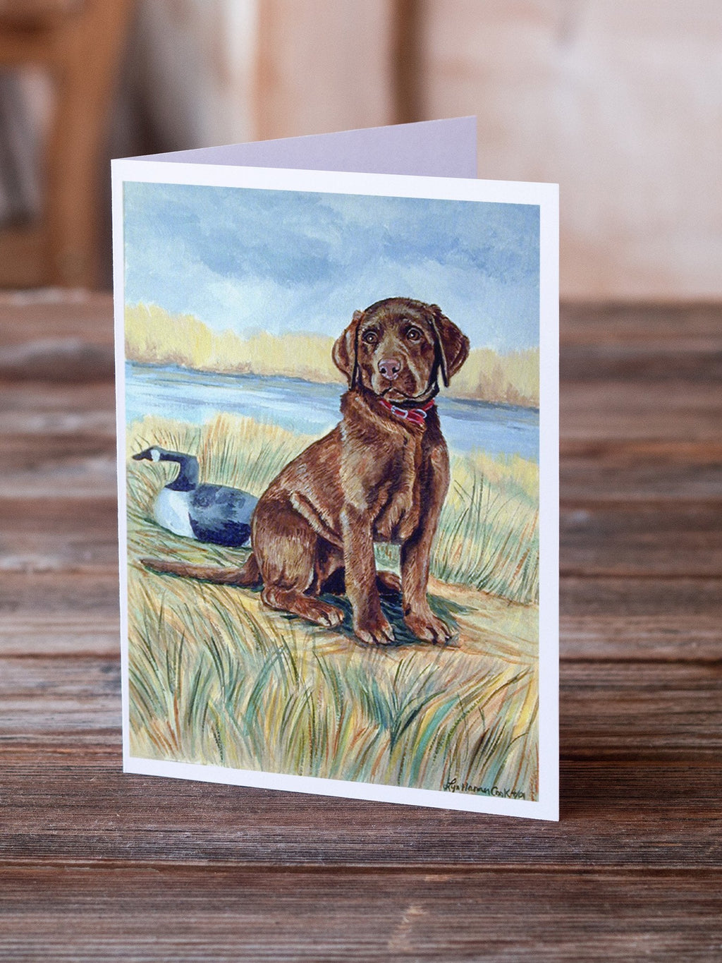 Chocolate Labrador Puppy  Greeting Cards Pack of 8 Blank Cards with Envelopes Whimsical A7 Size 5x7
