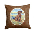 Chocolate Labrador Puppy  Decorative Throw Pillow 14x14 Indoor Outdoor Accent Cushion, Fabric Cover with Insert for Sofa, Bed, Porch & Living Room