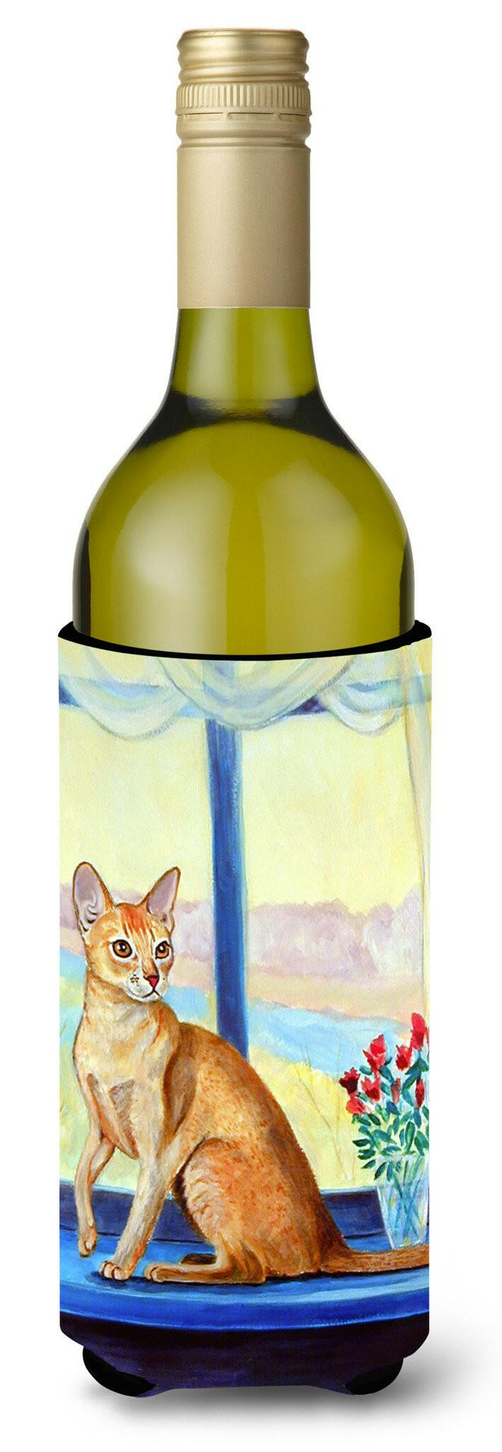 Cat Wine Bottle Hugger Gift Sleeve for Standard 750 ml Bottles, Insulated Reusable Also Fits Mini Shot & Pint Bottles