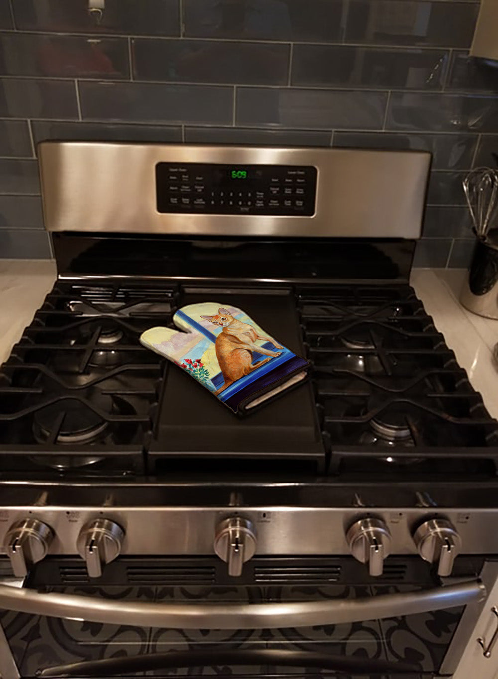 Cat Oven Mitt Heat Resistant Thick Oven Mitt for Hot Pans and Oven, Kitchen Mitt Protect Hands, Cooking Baking Glove