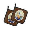 Cat Pot Holder Set of 2 Heat Resistant Quilted Hot Pads 7.5 x 7.5 Inch, Insulated Kitchen Trivets for Cooking & Baking