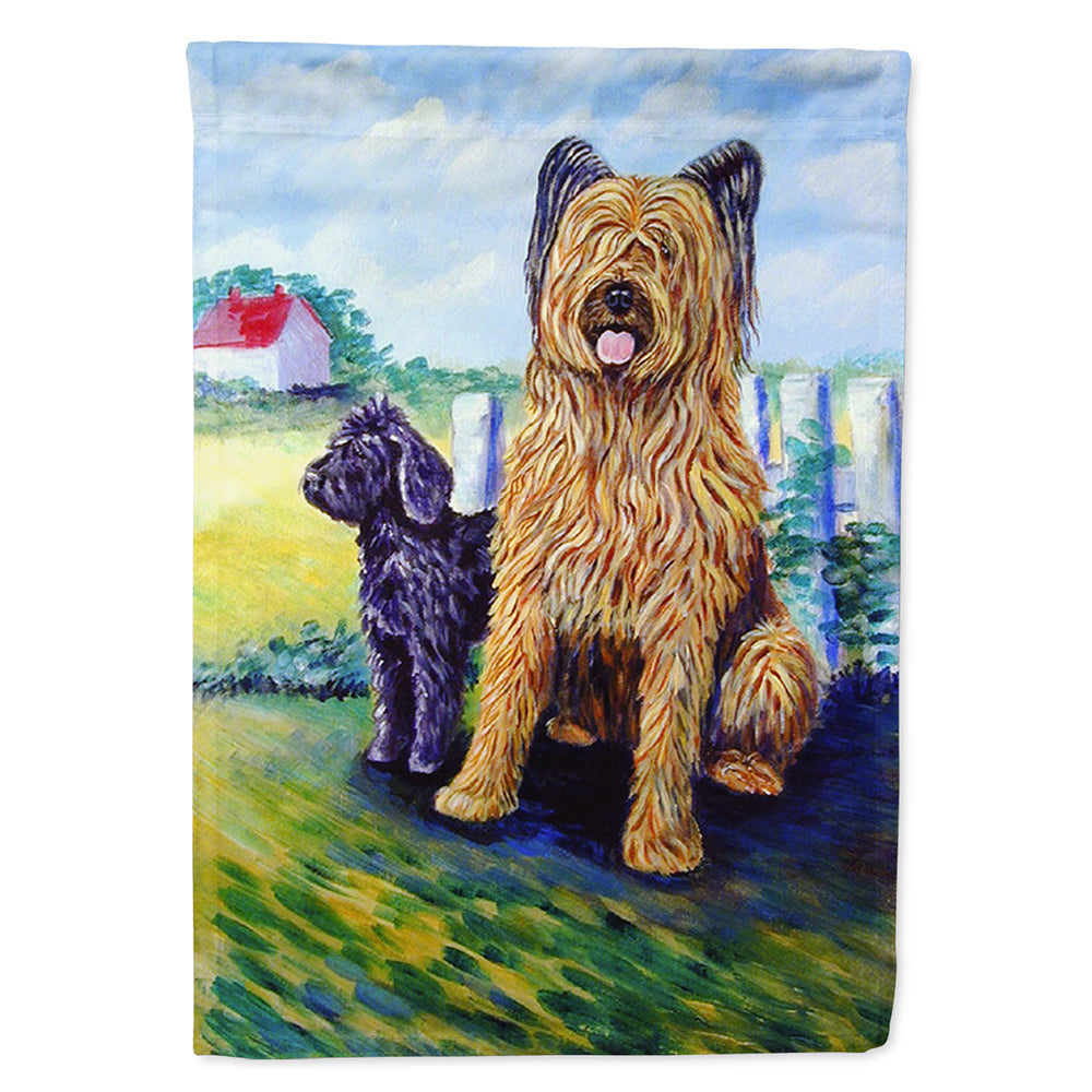 Briard House Flag 28x40 Porch Sleeve Pole Decorative Outside Yard Banner Artwork Wall Hanging, Polyester