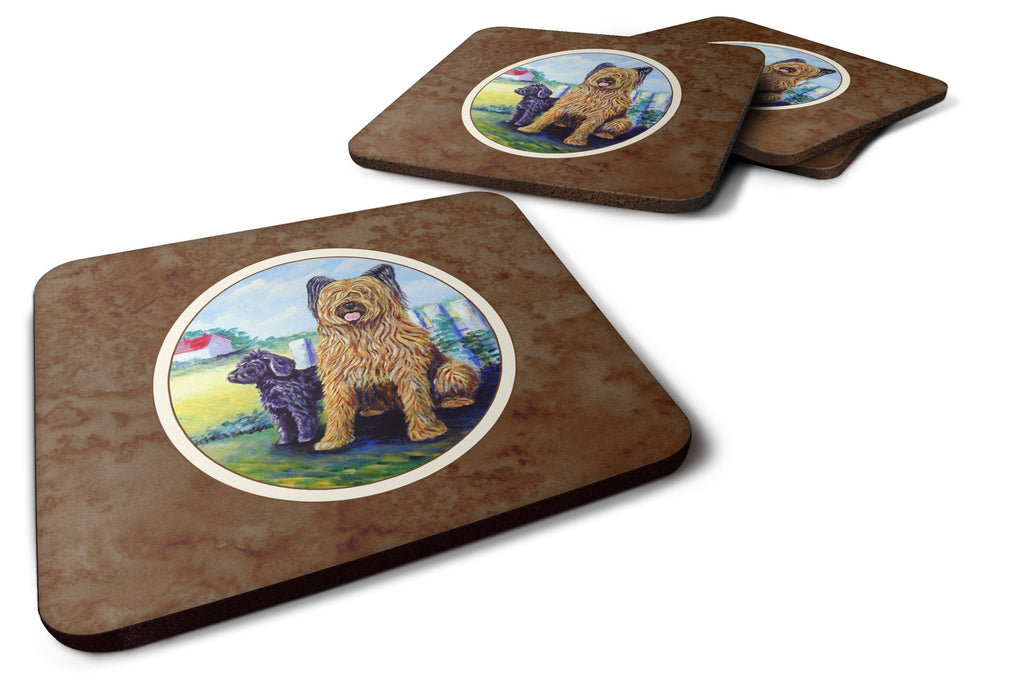 Briard Foam Coasters Set of 4 Cup Coasters for Indoor Outdoor, Tabletop Protection, Anti Slip, Mouse pad Material