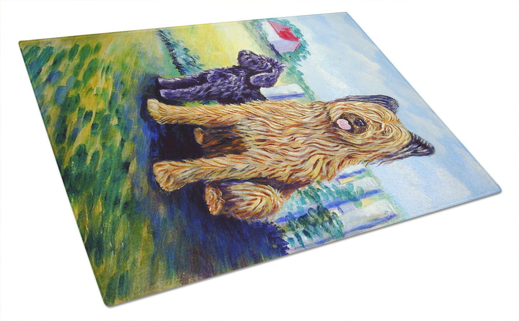 Briard Cutting Board Tempered Glass Kitchen Cutting Surface, Heat Resistant Chopping, Non-Slip Feet, Food Prep & Serving