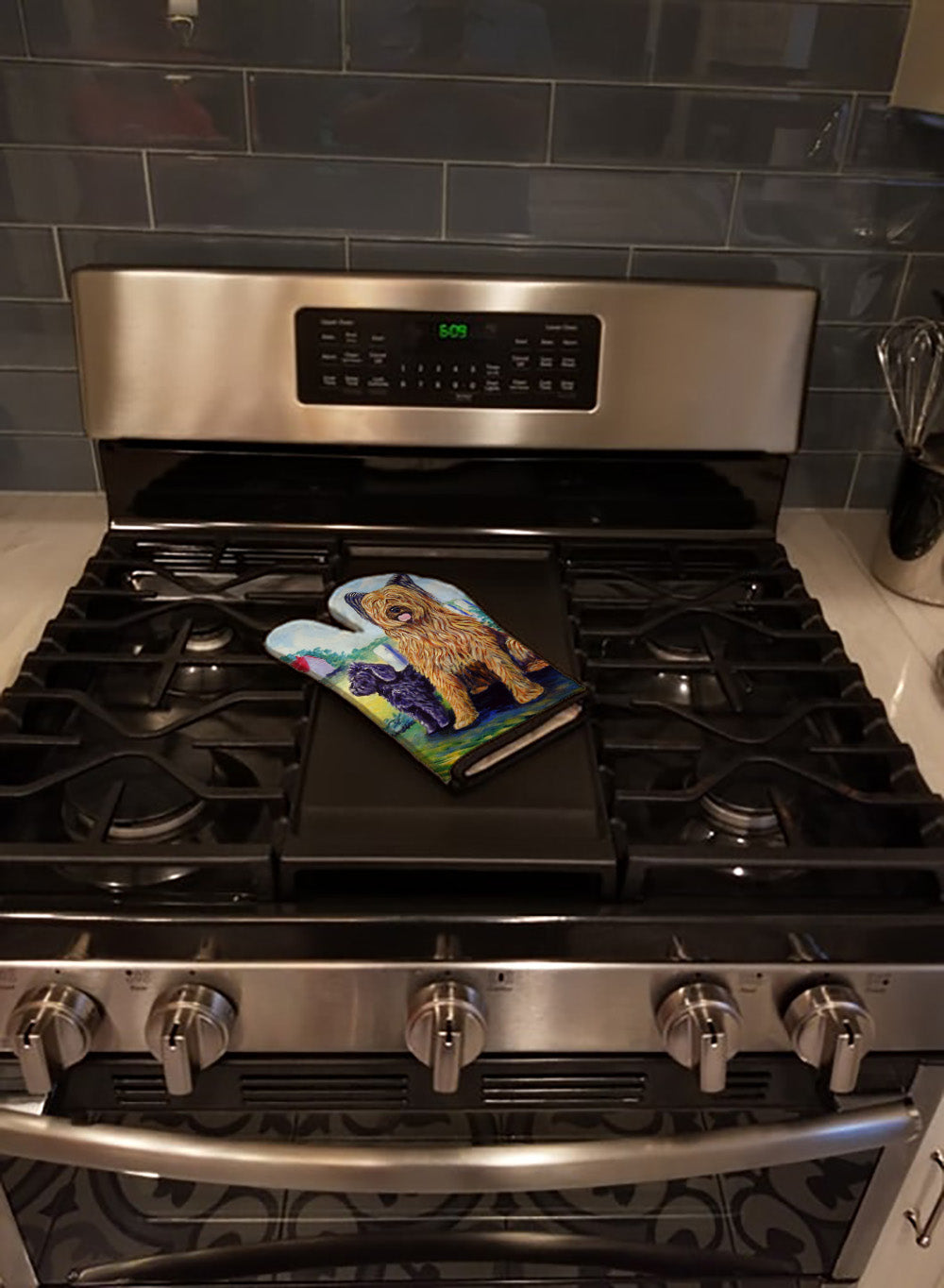 Briard Oven Mitt Heat Resistant Thick Oven Mitt for Hot Pans and Oven, Kitchen Mitt Protect Hands, Cooking Baking Glove