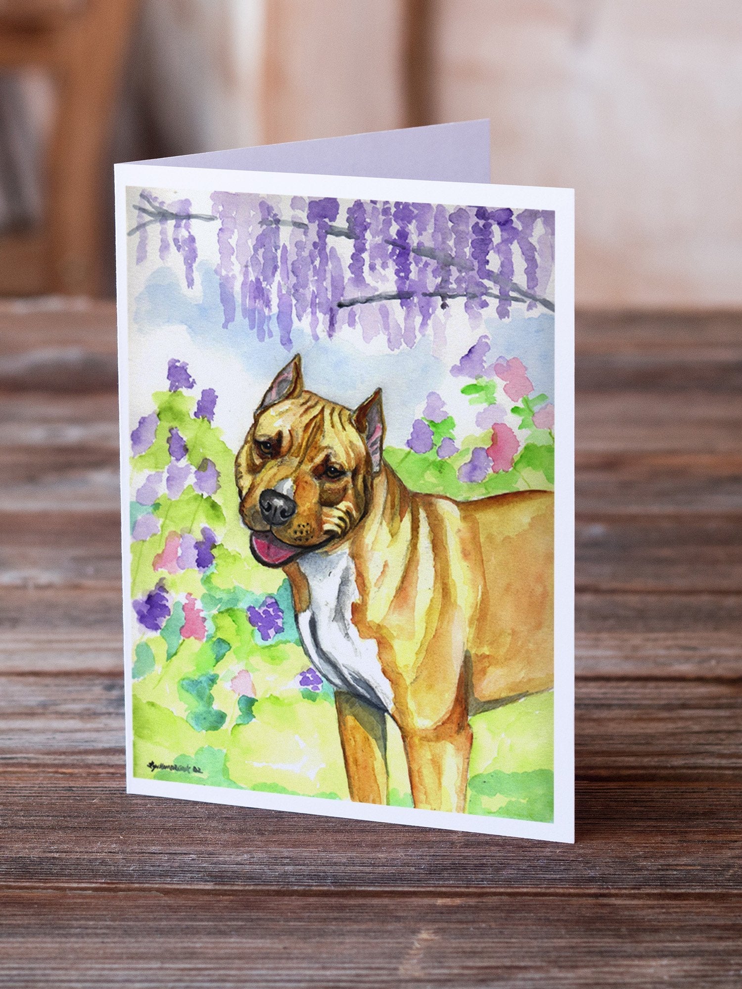 Pit Bull Greeting Cards Pack of 8 Blank Cards with Envelopes Whimsical A7 Size 5x7