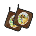 Pit Bull Pot Holder Set of 2 Heat Resistant Quilted Hot Pads 7.5 x 7.5 Inch, Insulated Kitchen Trivets for Cooking & Baking
