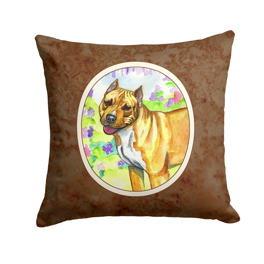 Pit Bull Decorative Throw Pillow 14x14 Indoor Outdoor Accent Cushion, Fabric Cover with Insert for Sofa, Bed, Porch & Living Room