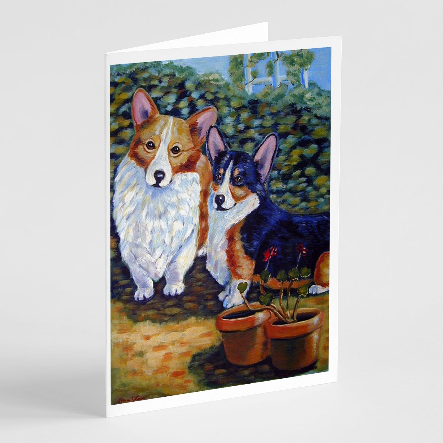 Cardigan and Pembroke Corgi Greeting Cards Pack of 8 Blank Cards with Envelopes Whimsical A7 Size 5x7