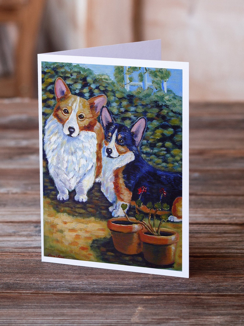 Cardigan and Pembroke Corgi Greeting Cards Pack of 8 Blank Cards with Envelopes Whimsical A7 Size 5x7
