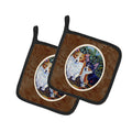 Cardigan and Pembroke Corgi Pot Holder Set of 2 Heat Resistant Quilted Hot Pads 7.5 x 7.5 Inch, Insulated Kitchen Trivets for Cooking & Baking