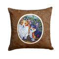 Cardigan and Pembroke Corgi Decorative Throw Pillow 14x14 Indoor Outdoor Accent Cushion, Fabric Cover with Insert for Sofa, Bed, Porch & Living Room