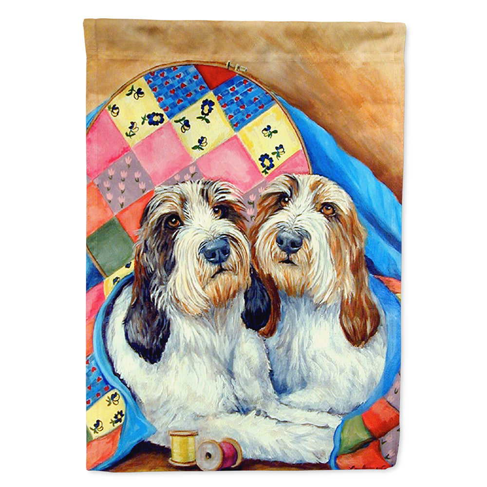 Petit Basset Griffon Vendeen House Flag 28x40 Porch Sleeve Pole Decorative Outside Yard Banner Artwork Wall Hanging, Polyester