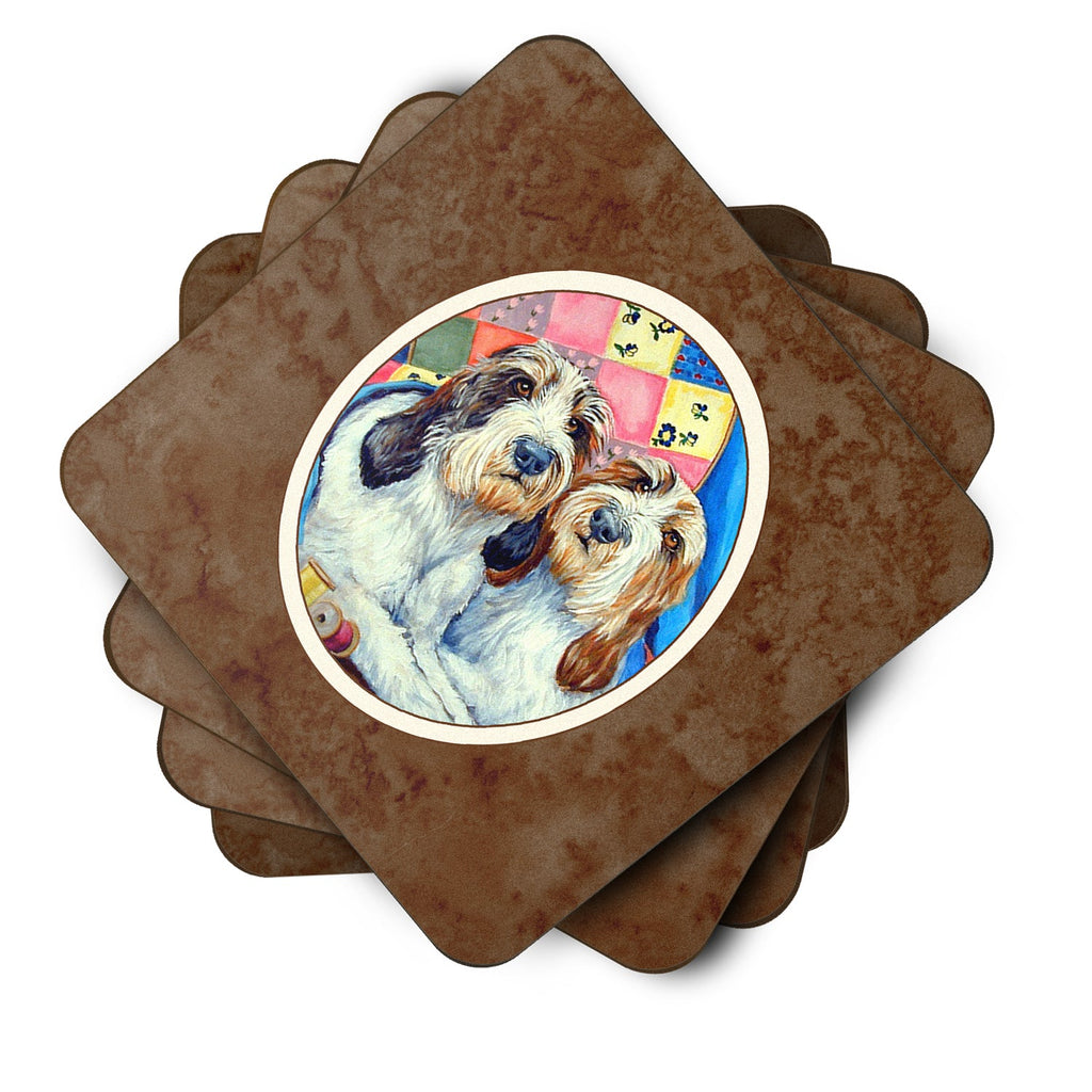 Petit Basset Griffon Vendeen Foam Coasters Set of 4 Cup Coasters for Indoor Outdoor, Tabletop Protection, Anti Slip, Mouse pad Material
