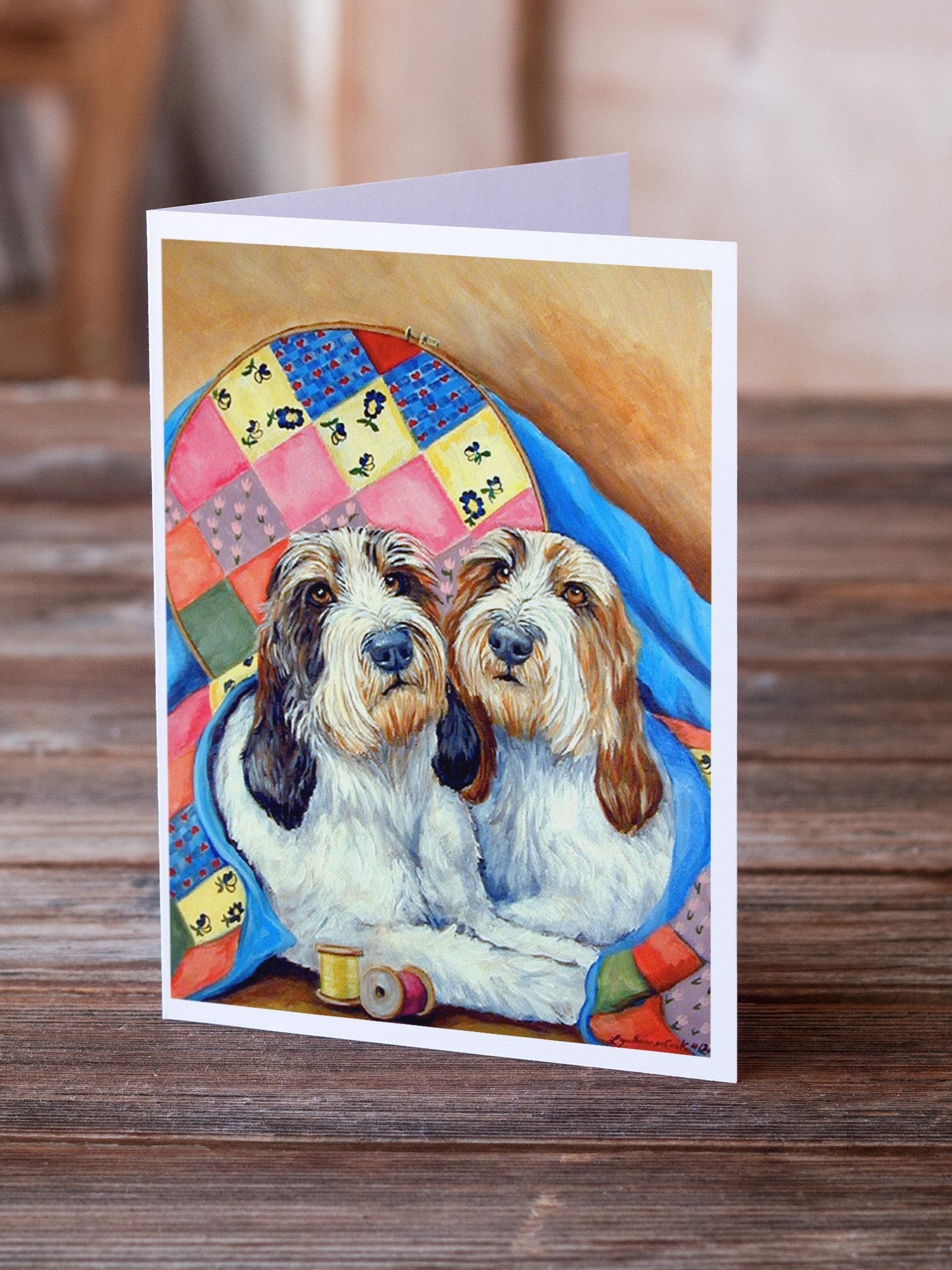 Petit Basset Griffon Vendeen Greeting Cards Pack of 8 Blank Cards with Envelopes Whimsical A7 Size 5x7