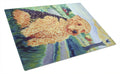 Airedale Terrier Cutting Board Tempered Glass Kitchen Cutting Surface, Heat Resistant Chopping, Non-Slip Feet, Food Prep & Serving