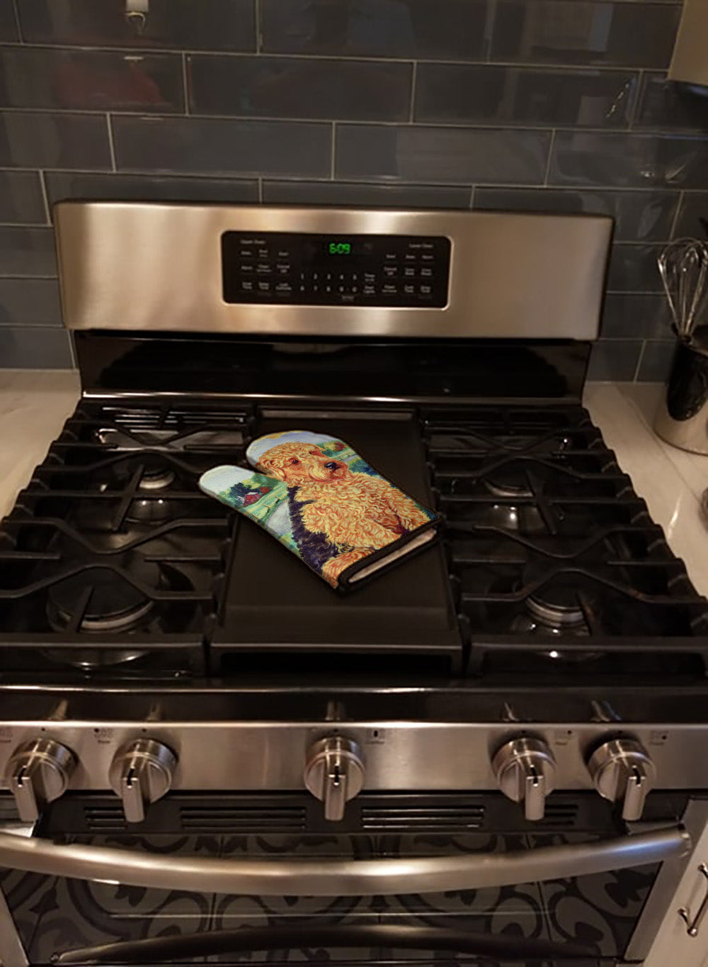 Airedale Terrier Oven Mitt Heat Resistant Thick Oven Mitt for Hot Pans and Oven, Kitchen Mitt Protect Hands, Cooking Baking Glove