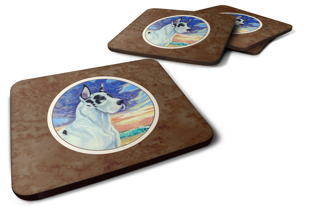 Harelquin Great Dane Foam Coasters Set of 4 Cup Coasters for Indoor Outdoor, Tabletop Protection, Anti Slip, Mouse pad Material