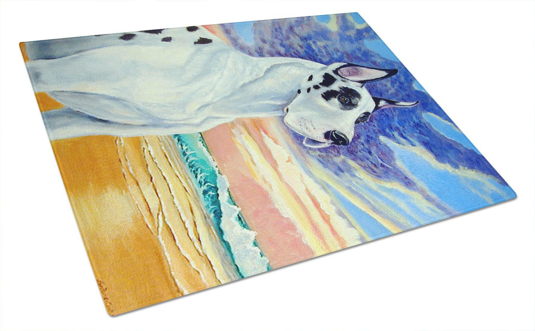 Harelquin Great Dane Cutting Board Tempered Glass Kitchen Cutting Surface, Heat Resistant Chopping, Non-Slip Feet, Food Prep & Serving