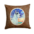 Harelquin Great Dane Decorative Throw Pillow 14x14 Indoor Outdoor Accent Cushion, Fabric Cover with Insert for Sofa, Bed, Porch & Living Room