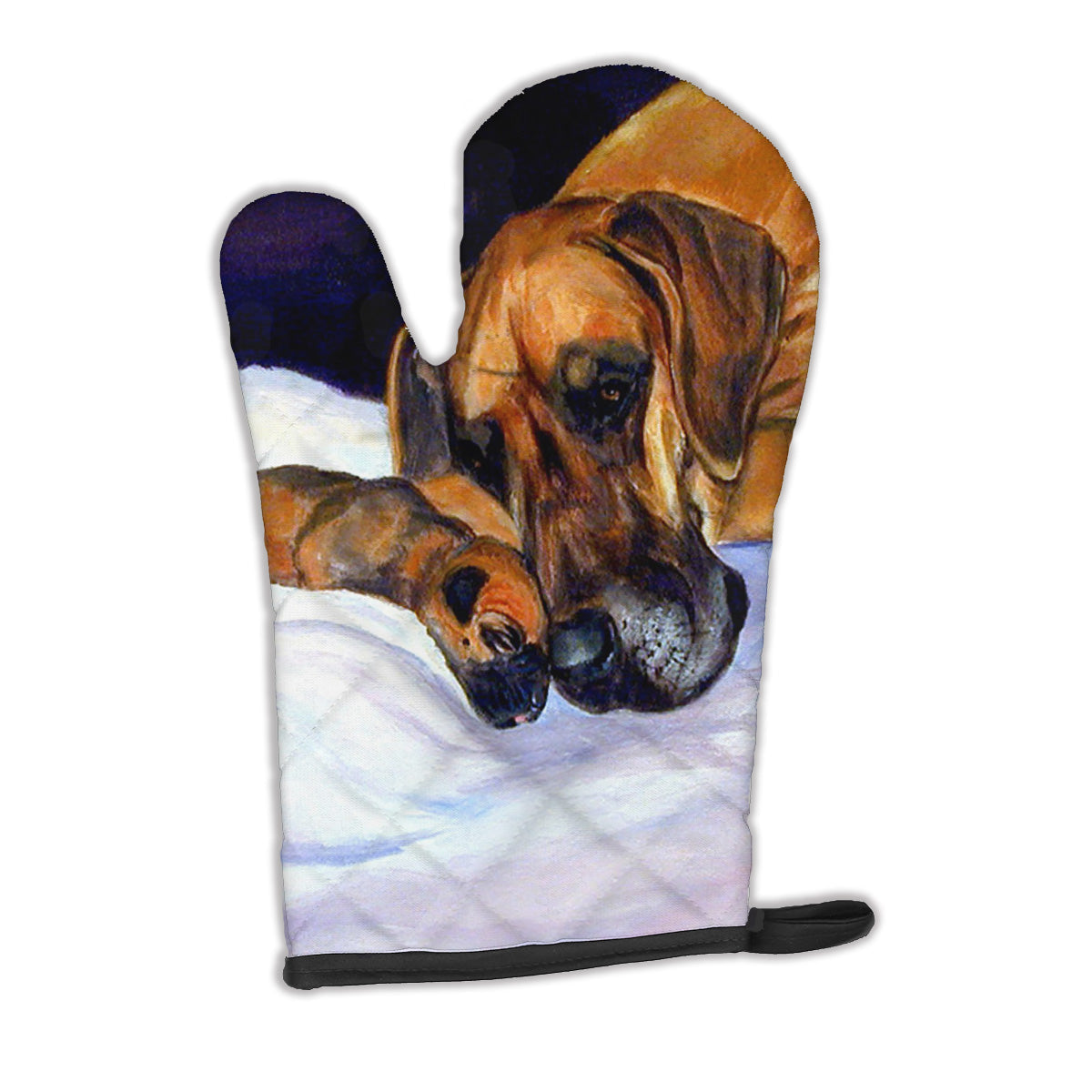 Natural Eared Fawn Great Dane Momma and Puppy Oven Mitt Heat Resistant Thick Oven Mitt for Hot Pans and Oven, Kitchen Mitt Protect Hands, Cooking Baking Glove