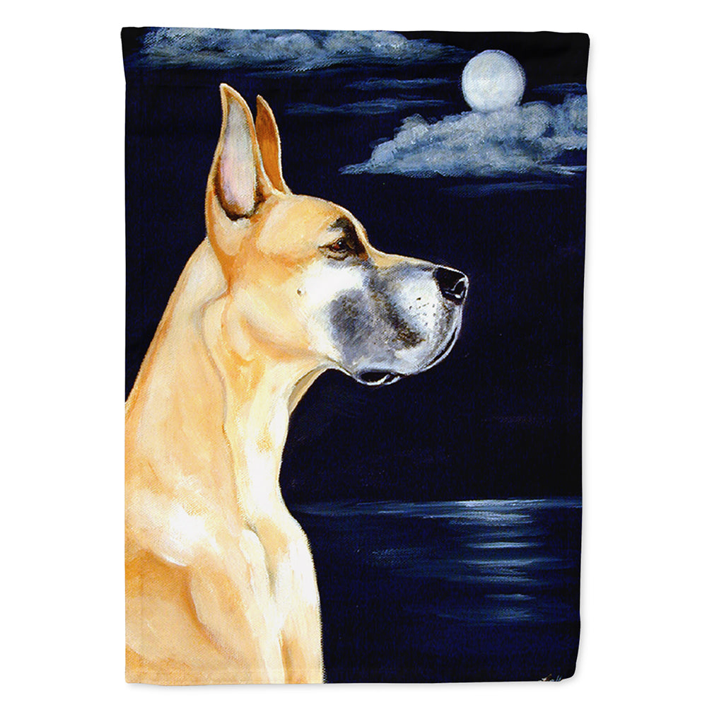 Fawn Great Dane Moonlight Stroll House Flag 28x40 Porch Sleeve Pole Decorative Outside Yard Banner Artwork Wall Hanging, Polyester