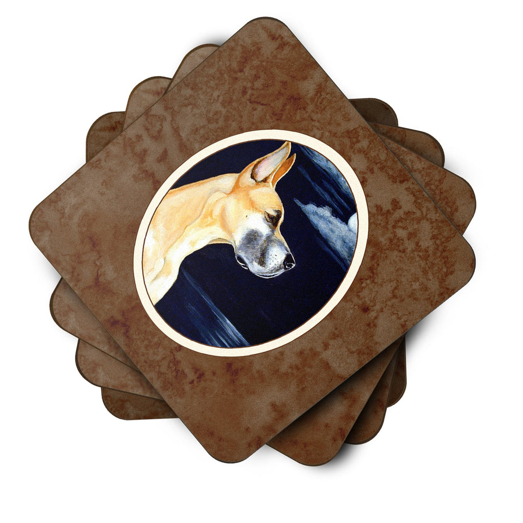 Fawn Great Dane Moonlight Stroll Foam Coasters Set of 4 Cup Coasters for Indoor Outdoor, Tabletop Protection, Anti Slip, Mouse pad Material